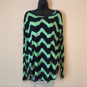 Green & Blue Long Sleeve Stripe Shirt